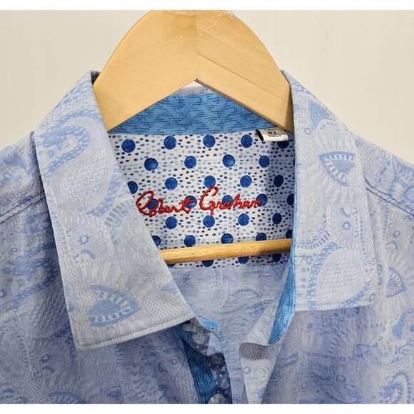 Robert Graham XL Classic Fit Blue Paisley Contrasting Cuff Button Front … - Picture 2 of 6
